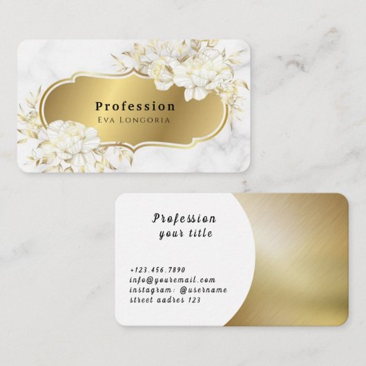 Carte De Visite Métal doré (Devant / Derrière)