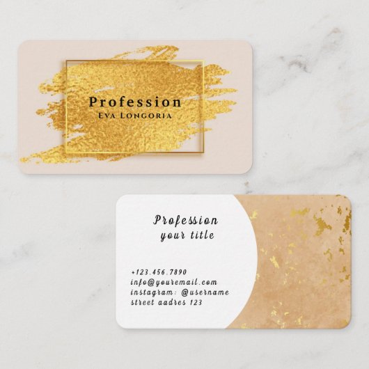 Carte De Visite Métal doré (Devant / Derrière)