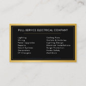 Carte De Visite Metal Electrician Electrical Contractor Black (Dos)