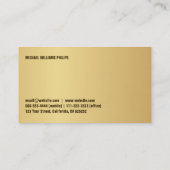 CARTE DE VISITE MÉTAL ÉLÉGANT OR DORÉ MODERNE SIMPLE (Dos)