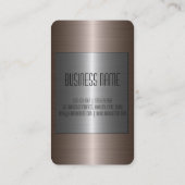 Carte De Visite Métal en acier inoxydable d'argent et de bronze (Dos)
