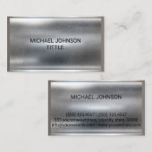 Carte De Visite Métal en acier inoxydable professionnel  (Devant / Derrière)