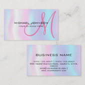 Carte De Visite Métal en acier inoxydable rose (Devant / Derrière)