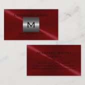 Carte De Visite Métal en acier inoxydable rouge (Devant / Derrière)