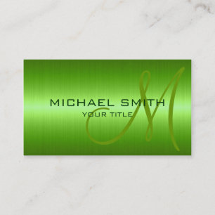 Carte De Visite Métal en acier inoxydable vert
