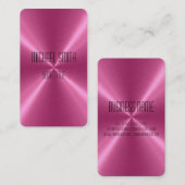 Carte De Visite Métal en acier rose (Devant / Derrière)