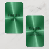 Carte De Visite Métal en acier vert (Devant / Derrière)