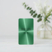 Carte De Visite Métal en acier vert (Debout devant)