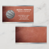 Carte De Visite Métal en cuir | Logo moderne (Devant / Derrière)