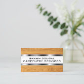 Carte De Visite Métal et bois  (Debout devant)