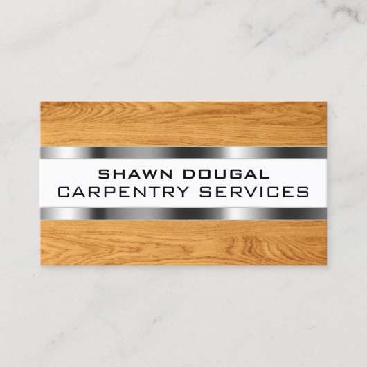 Carte De Visite Métal et bois  (Devant)