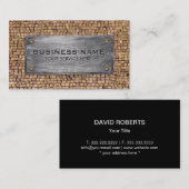 Carte De Visite Métal et bois professionnels de construction (Devant / Derrière)