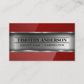 Carte de visite métal et brillant rouge (Devant)