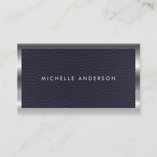 Carte De Visite Métal et cuir (Devant)