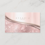 Carte De Visite Métal et Parties scintillant Wave Rose Gold ID807 (Devant)