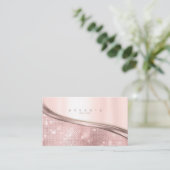 Carte De Visite Métal et Parties scintillant Wave Rose Gold ID807 (Debout devant)