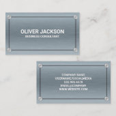 Carte De Visite Métal et vis | Aluminium (Devant / Derrière)