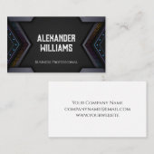 Carte De Visite Métal foncé moderne géométrique (Devant / Derrière)