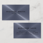 Carte De Visite Métal gris d'acier inoxydable (Devant / Derrière)