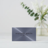 Carte De Visite Métal gris d'acier inoxydable (Debout devant)