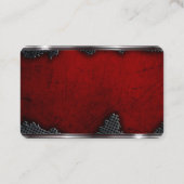 Carte De Visite Métal gris déchiré sur rouge profond sur un (Dos)