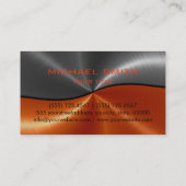 Carte De Visite Métal gris et orange en acier inoxydable (Dos)