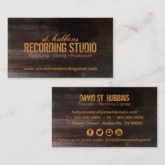 Carte De Visite Métal Grungy Brown professionnel (Devant / Derrière)