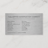 Carte De Visite Metal Handyman Construction Black Gold  (Dos)