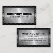 Carte De Visite Métal inoxydable Métal moderne Bordure en acier #6 (Devant / Derrière)