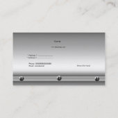Carte De Visite Métal Look Blanc Argent Elégant Profil (Dos)