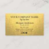 Carte De Visite Métal minimal moderne Fleur & Foil Gold (Dos)