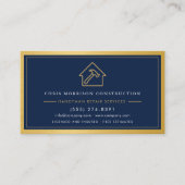 Carte De Visite Metal Modern Handyman Navy Blue Gold (Devant)