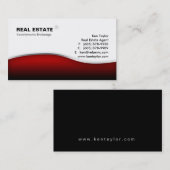 Carte De Visite Métal moderne de vague rouge des immobiliers 311 (Devant / Derrière)