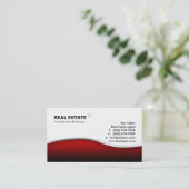 Carte De Visite Métal moderne de vague rouge des immobiliers 311 (Debout devant)