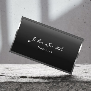 Carte De Visite Métal moderne encadré par un professeur de musiq