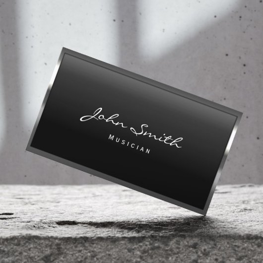 Carte De Visite Métal moderne Enseignant de musique Cadre