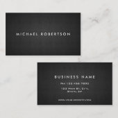 Carte De Visite Métal moderne noir élégant simple professionnel (Devant / Derrière)