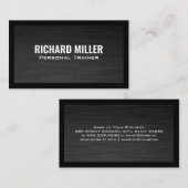 Carte De Visite Métal noir élégant avec bordures noires (Devant / Derrière)