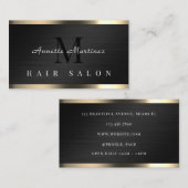 Carte De Visite Métal noir fausse texture élégant (Devant / Derrière)