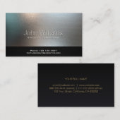 Carte De Visite Métal noir professionnel simple argent (Devant / Derrière)