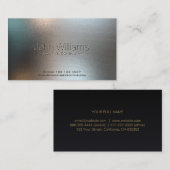 Carte De Visite Métal noir professionnel simple argent (Devant / Derrière)