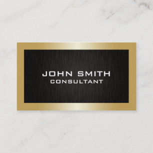 Carte De Visite Métal noir simple moderne d'or élégant