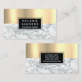 Carte De Visite Métal or brillant | Marbre (Devant / Derrière)