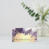 Carte De Visite Métal Or Brossé | Marbre pourpre (Debout devant)