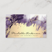 Carte De Visite Métal Or Brossé | Marbre pourpre (Devant)