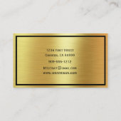 Carte De Visite Métal Or Contemporain - Écriture Noire (Dos)