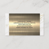 Carte De Visite Métal or | Découpe Marbre blanc (Dos)