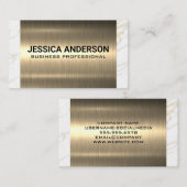 Carte De Visite Métal or | Découpe Marbre blanc (Devant / Derrière)