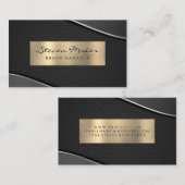 Carte De Visite Métal or et gris | Maillage perforé (Devant / Derrière)