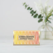 Carte De Visite Métal or | Lignes de Motif tissées (Debout devant)